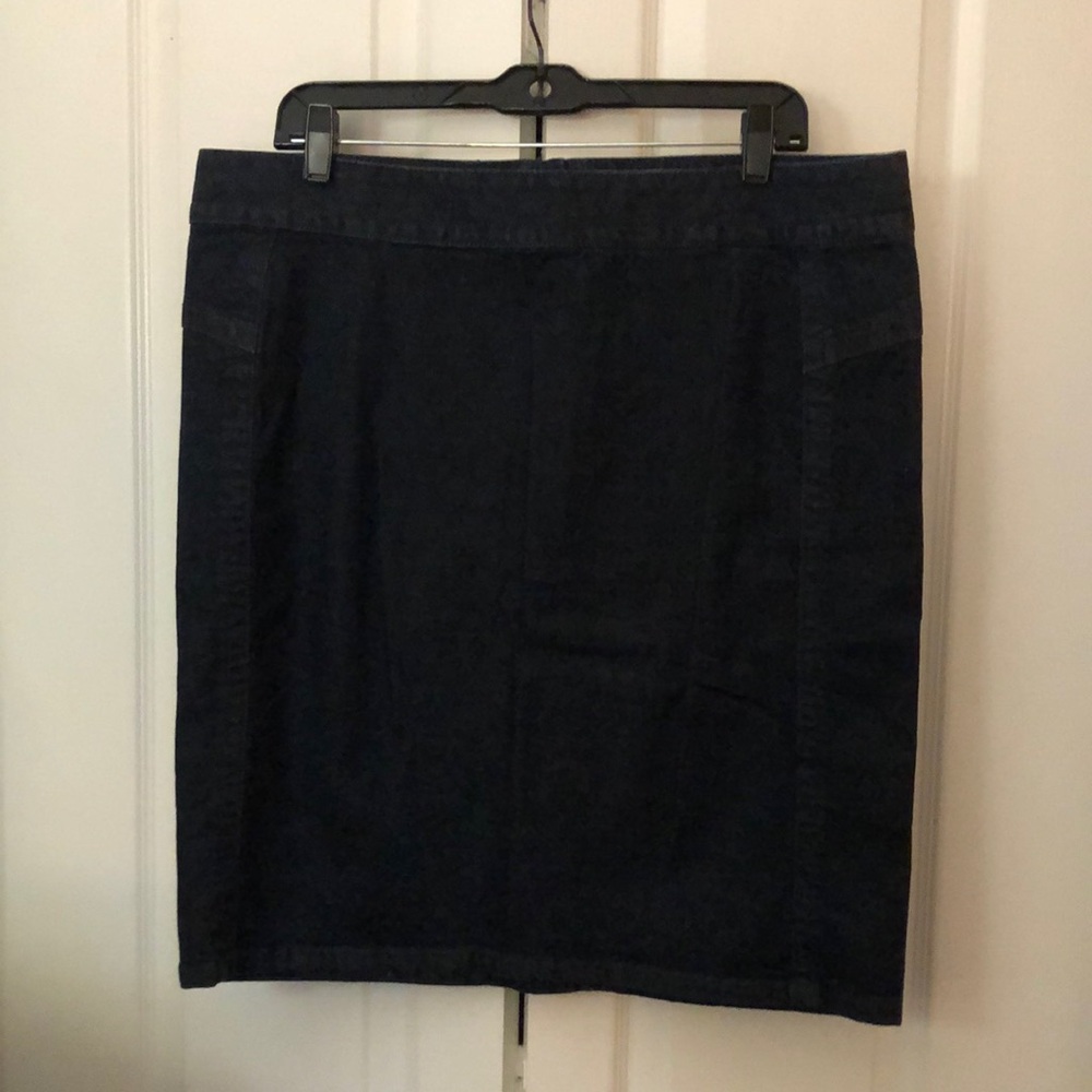 Dark Wash Denim Straight Pencil Skirt